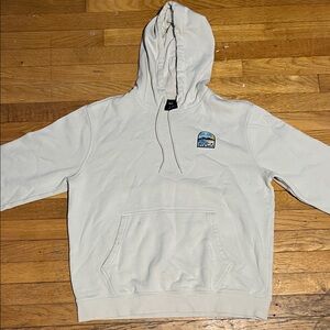RVCA Light Cream Pullover Hoodie with Chest Logo